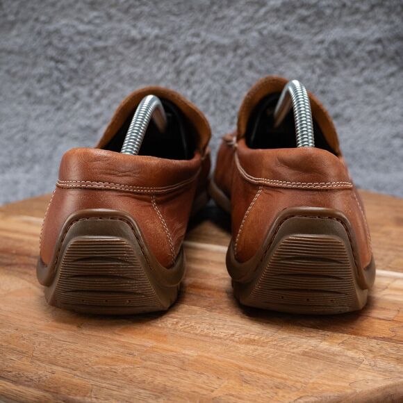 Ecco Brown Leather Slip On Driving Moc Loafers Men’s Eu 44 US 10 Classic - Picture 5 of 7
